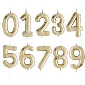 נר ספרה | צבע זהב (0-9)