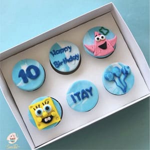 מארז 6 קאפקייקס עם מכסה שקוף  26.5/19.5/8 חור קוטר 7 ס"מ