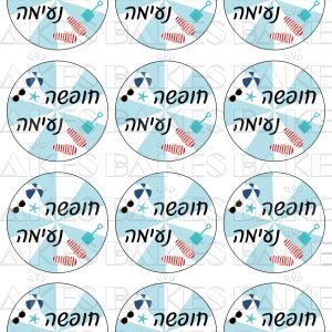 חופשה נעימה כחול - קאפקייקס | סוכר/טרנספר