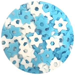 סוכריות לעוגה מגן דוד כחול לבן  | 60 גרם אלרגנים: מכיל סויה - בד"ץ בית יוסף